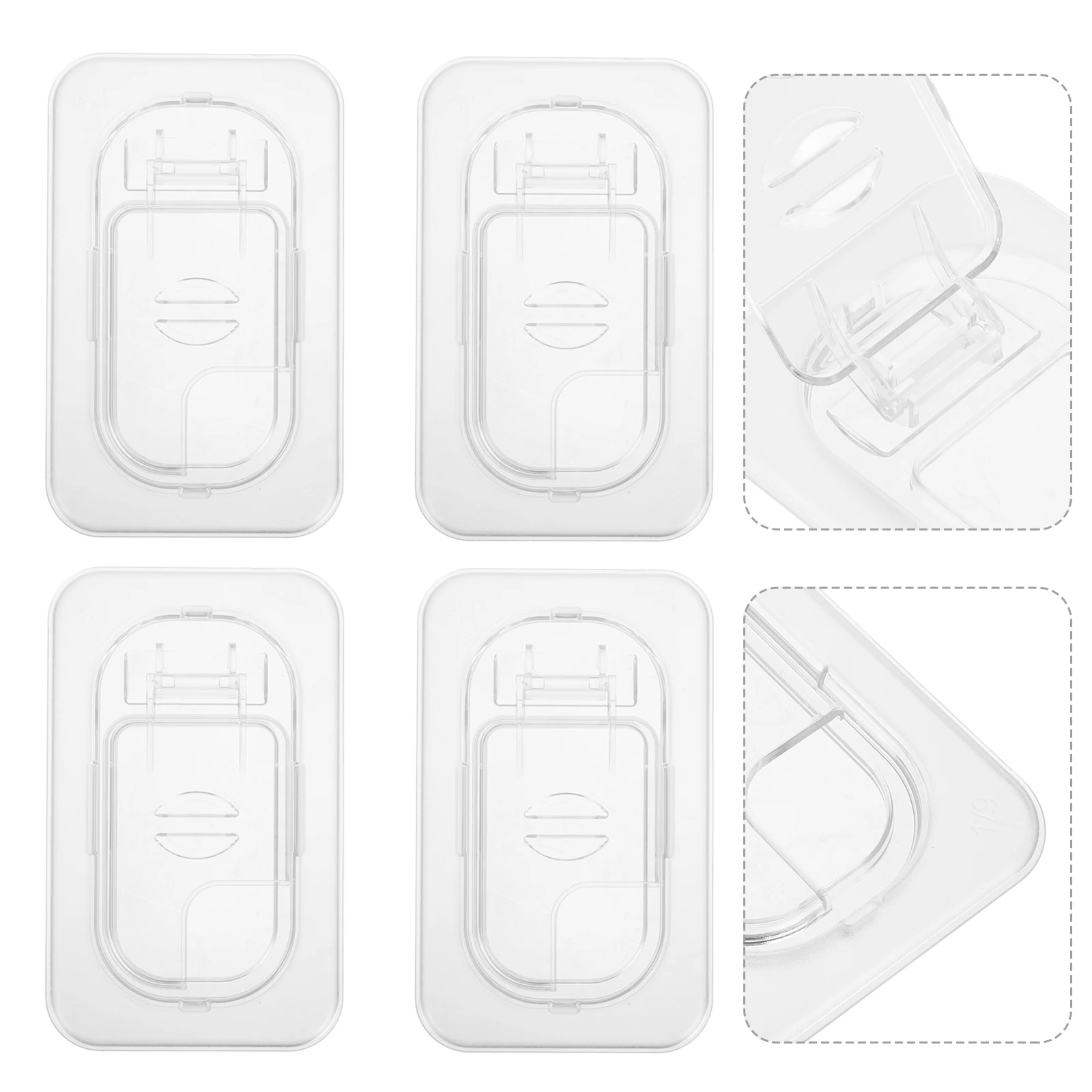 

4 Pcs Seasoning Box Clear Storage Lid Catering Portion Bowls and Boxes Transparent