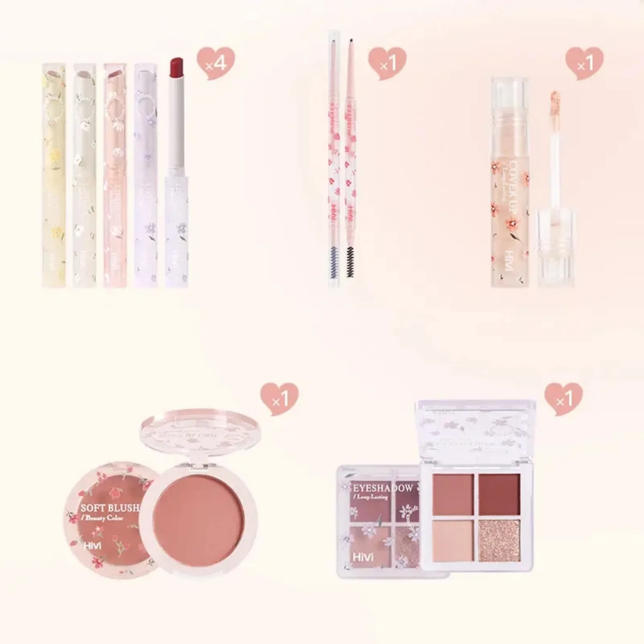 Flower Language Light Time Makeup Set Tanabata Valentijnsdag Verjaardagscadeau Lippenstift Oogschaduw Wenkbrauwpotlood Cosmetica