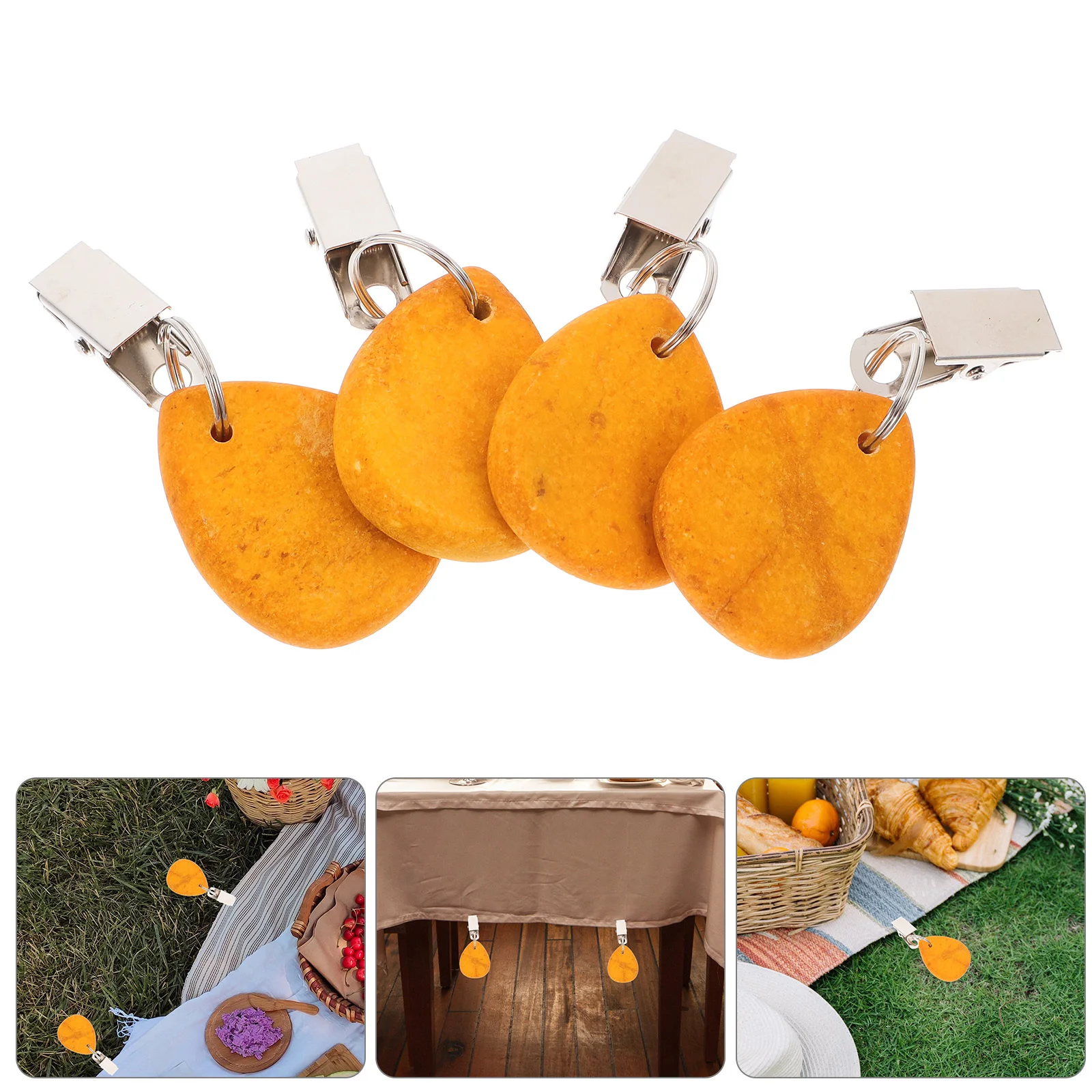 

4Pcs Tablecloth Clips Windproof Decorative Table Fixing Weights Picnic Pendants Compact Table Cloth Weight