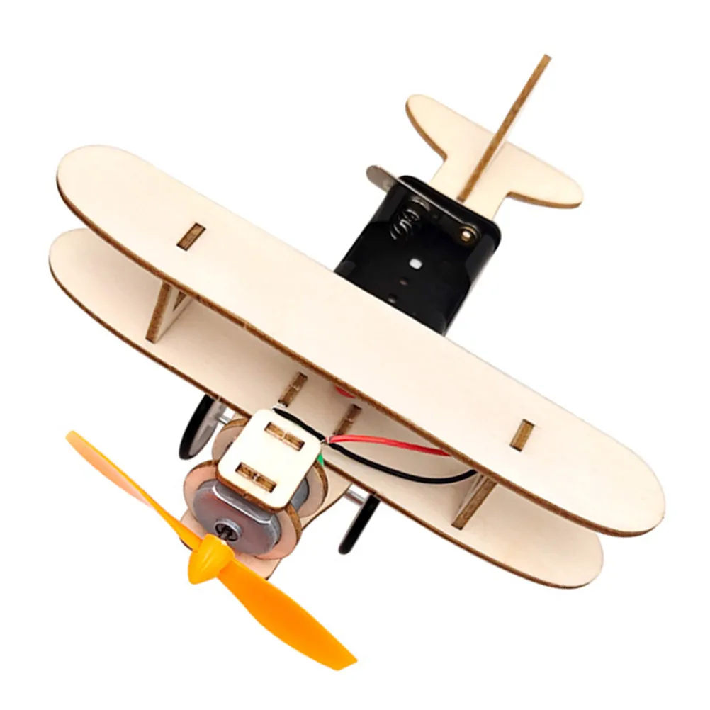 

1Set Educational DIY Electric Sliding Wood Airplane Assembly Science Experiment Plane Kit for Kids Development