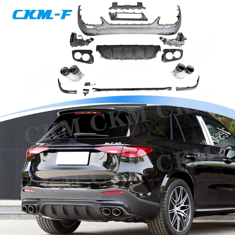 

ABS Material Body Kits for Benz X254 GLC260 GLC300L SUV GLC43 AMG 2023-2024 Rear Bumper Diffuser Lip Exhaust Tips Car Accessorie