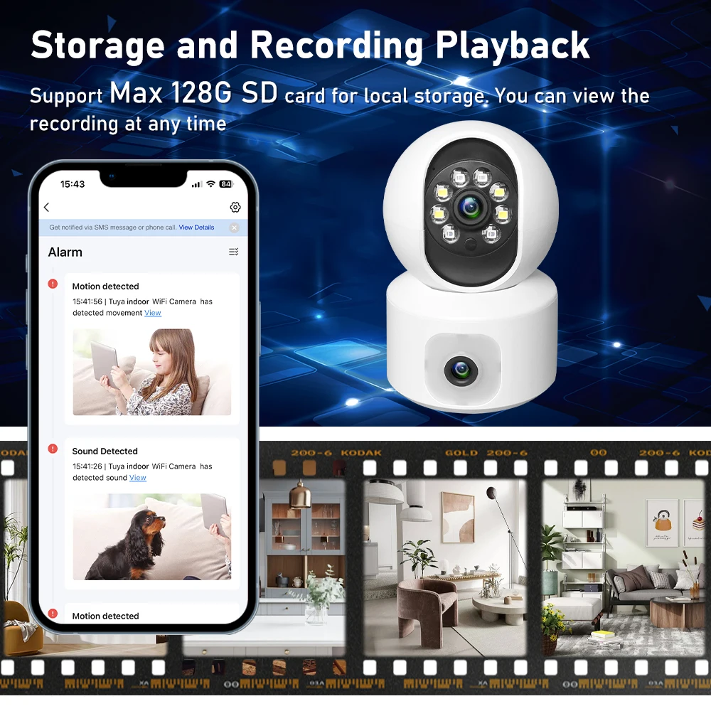 Tuya 4MP Smart Mini WiFi IP Camera Indoor Wireless Surveillance Auto Tracking Of Human Home Security CCTV Baby Pet Monitor