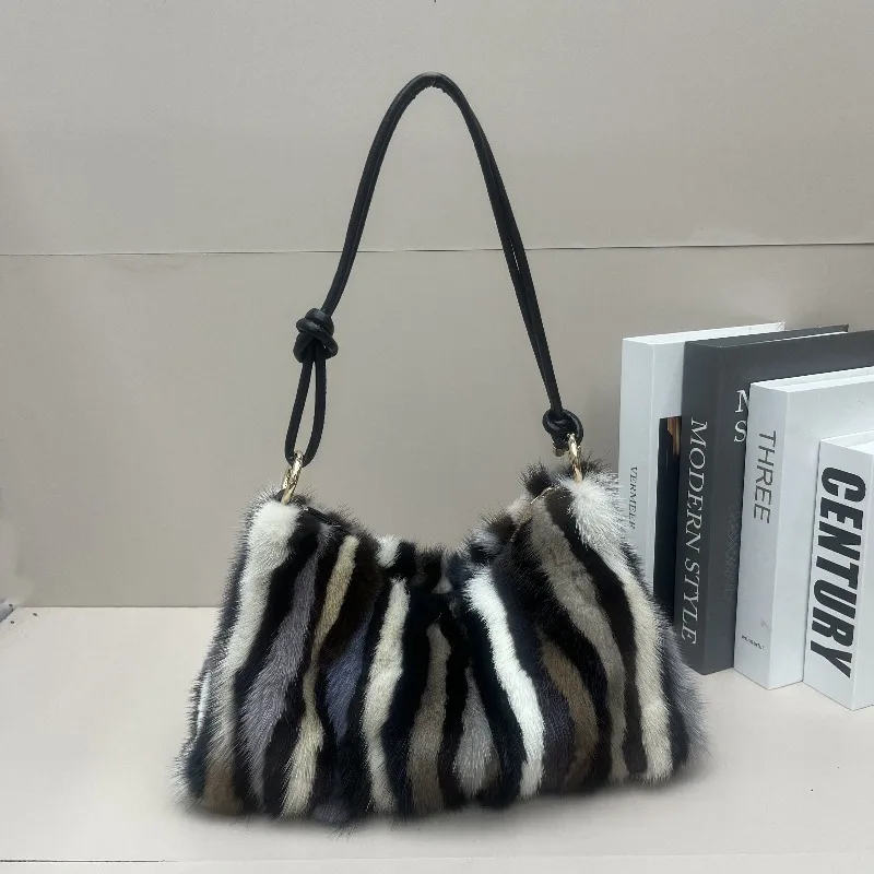 

Женская сумка премиум-качества из натуральной норки, новый стиль, модная меховая сумка, модная простая универсальная сумка на плечо для телефона