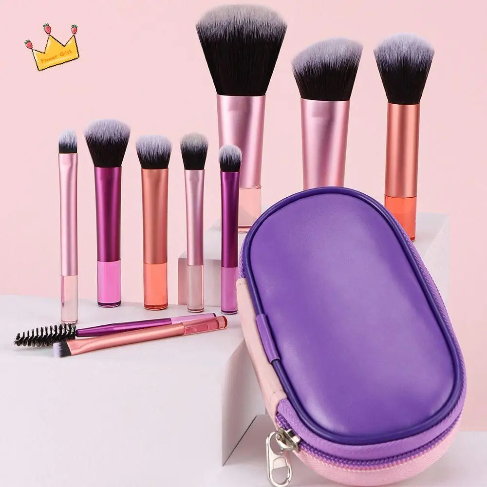 

10Pcs Mini Travel Makeup Brush Set Eyeliner Brushes Eyebrow Pencil Cosmetic Brush Kit with Storage Bag Portable