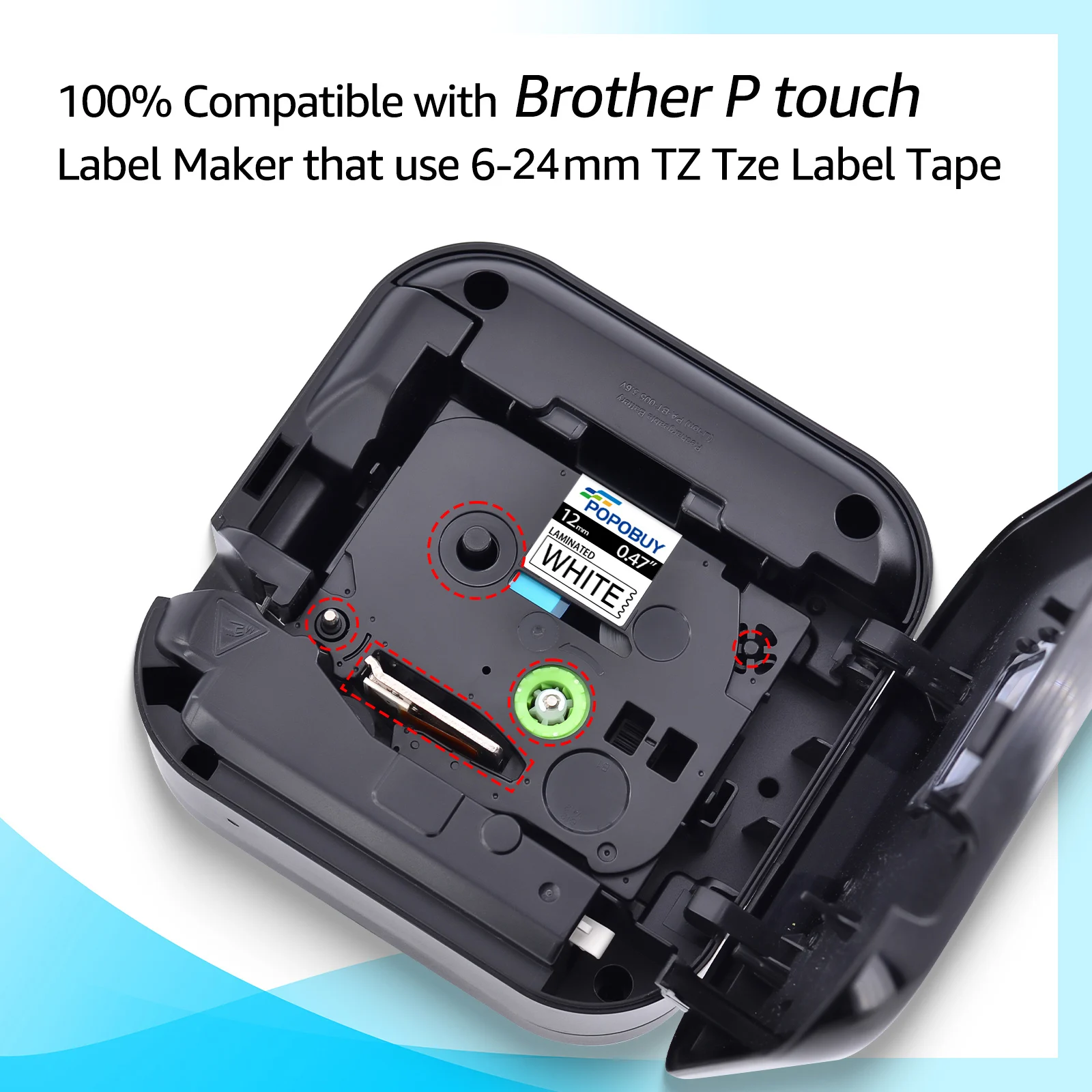 Imagem -02 - Fita de Etiqueta Branca para Impressoras P-touch Compatíveis para Brother Tze231 221 241 Tz-231 Tz-231 mm mm 12 mm 18 mm 24 mm 10 Peças 20 Peças Preto em