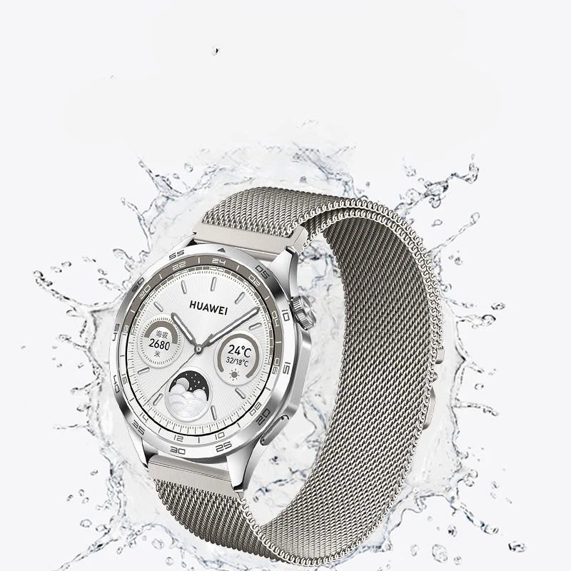 حزام مغناطيسي لساعة هواوي GT5 GT4 GT3 حزام ساعة نسائي لساعة هواوي GT5 Pro 46 مللي متر سوار كوريا معدني 22 مللي متر معصمه