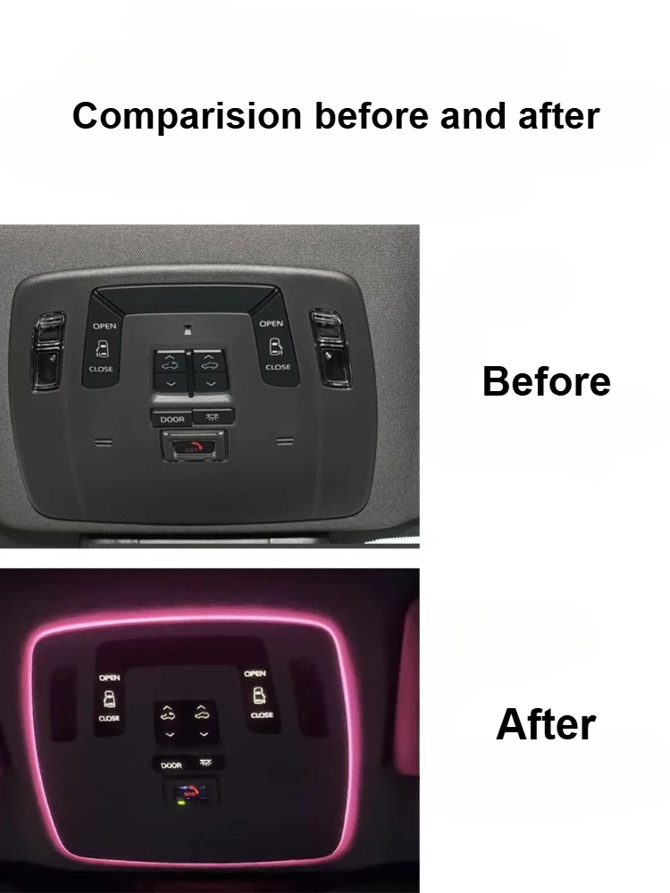 

Светодиодная лампа для чтения на потолке автомобиля, атмосферная подсветка с цветным динамическим эффектом, аксессуары для Toyota Sienna 2022-2024