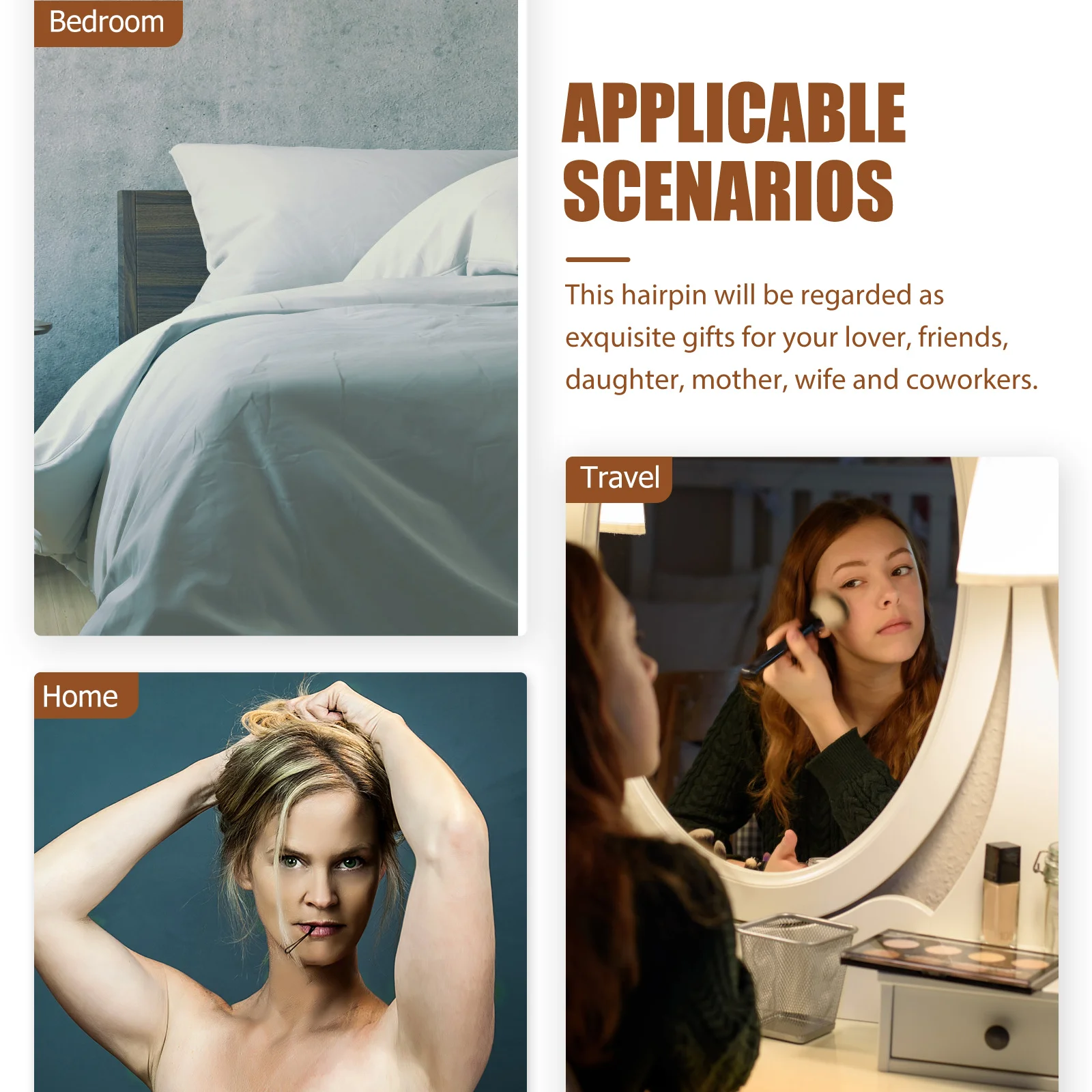 6 قطع من دبابيس الشعر المصنوعة من حجر الراين لؤلؤ الزفاف وإكسسوارات شعر الزفاف لوصيفات العروس والمناسبات الخاصة دبوس شعر من حجر الراين واللؤلؤ #3