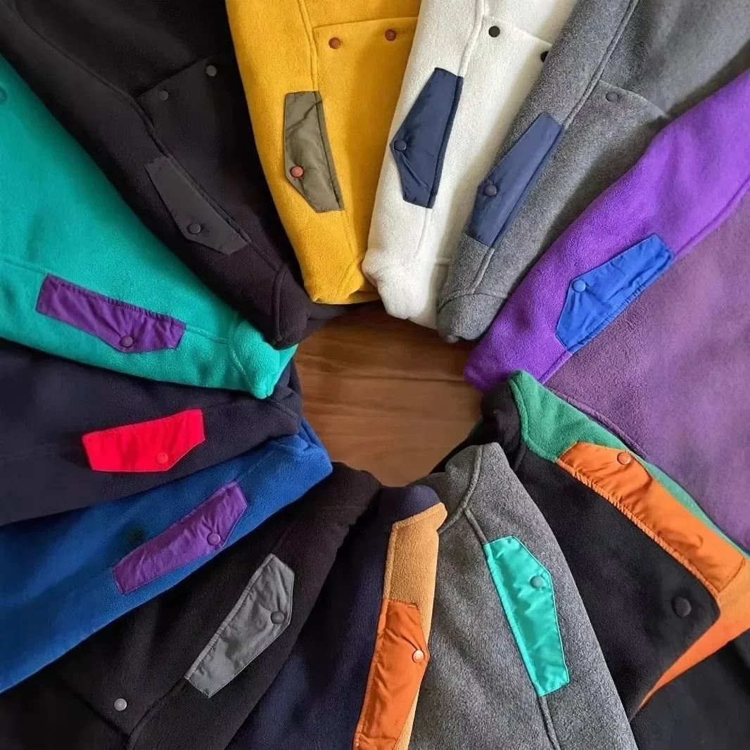 Patag Herbst und Winter Outdoor Radfahren und Wandern Fleece warme Fleecejacke, farbblockierter Stehkragen-Pullover-Hoodie