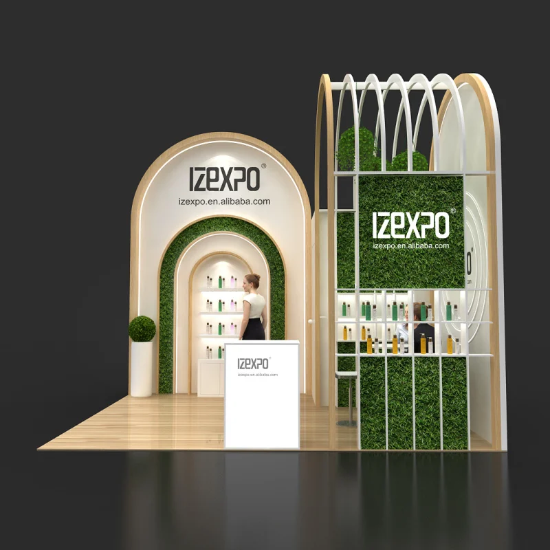 custom.Customized Recycled Wooden Exhibition Stands Upgrade Your with Limited Cost Cosmetics