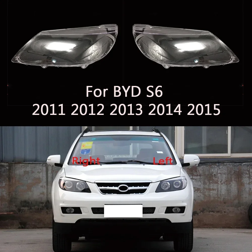 

HTTCY For BYD S6 2011 2012 2013 2014 2015 front Car Headlight Cover Lens Shell Lampcover Lampshade Headlamp housing