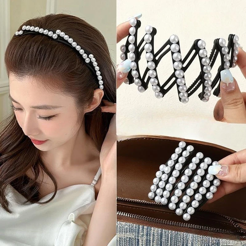 Portable Folding Hair Band Women Morandi Color Non-Slip Headband Korean Face Wash Hairband Girls Hair Accessories