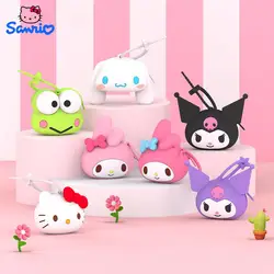 Sanrio Hello Kitty brelok etui Cinnamoroll Kuromi melodia Kawaii portmonetka silikonowa monety PVC portfel na słuchawki Organizer na prezent