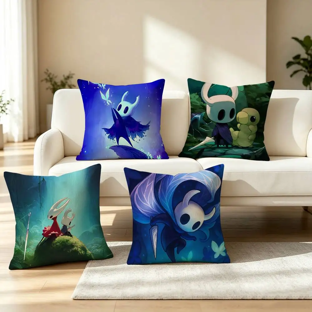 Hollow Knight Silksong Game Pillow Case Square Double-Sided Sofa Cushion Cover Bedroom Bedside Pillow
