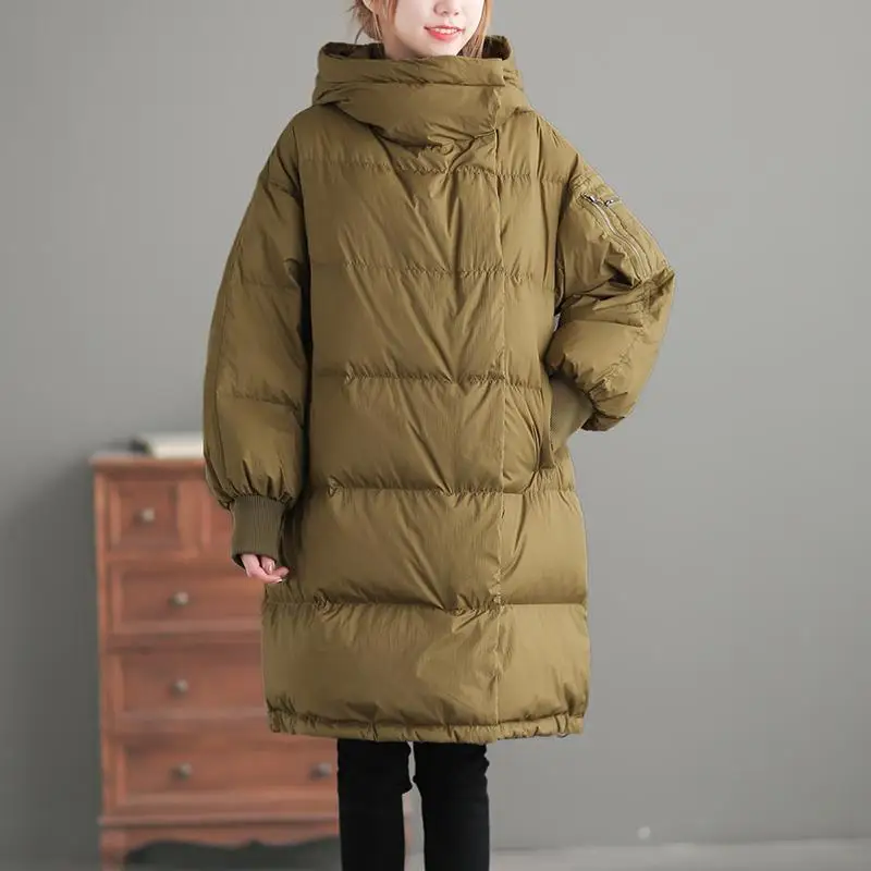 

Осень/зима 2026, женский пуховик, свободный пуховик с высоким воротом, ветрозащитные парки с капюшоном, пуховик