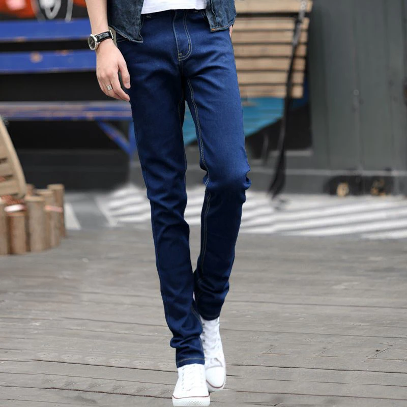 

New Casual Slim Fit Trousers Man Pants Retro Washing Zipper Stretch Jeans Male Plus Size Pencil Pants Denim Skinny Jeans For Men