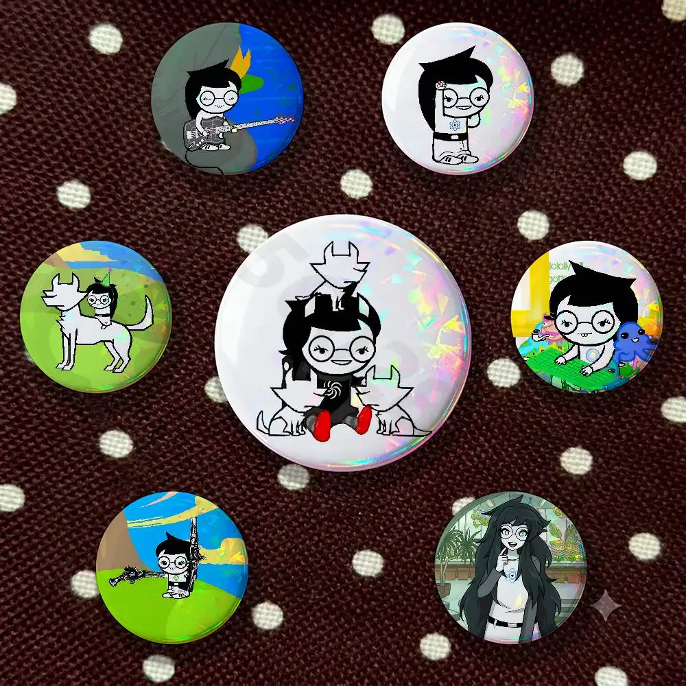 J-Jade Harley H-Homestuck 25mm 75mm 44mm 58mm 32m Coin Badges Personalized Handmade Round Brooches Pins Accessory