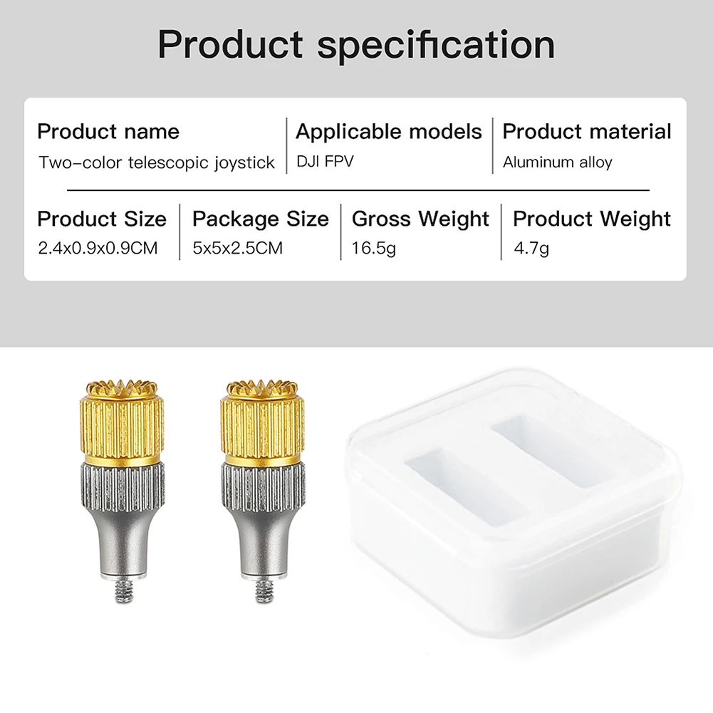 Thumb Sticks Aluminum Alloy Remote Controller Joystick Rocker Telescopic Adjustment for DJI FPV Remote Control Drone Accessories