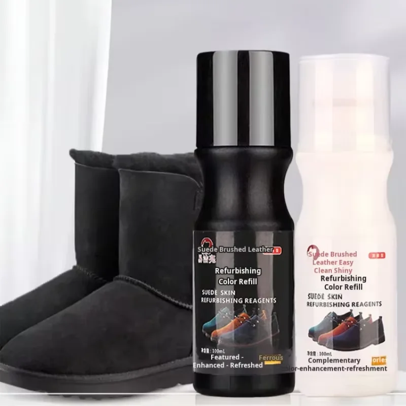 Chaussures en cuir suédé, remise à neuf spéciale, liquide d\'entretien à l\'huile, livres en cuir suédé, toner de rénovation