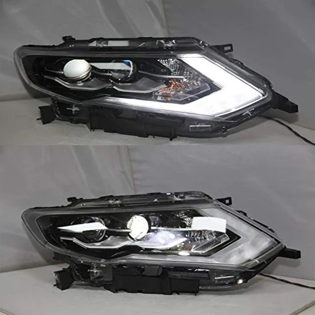 

For NISSAN X-trail Rogue Front Lamps LED Head Light Assembly 2017 Year Black Housing With Daytime Running Light