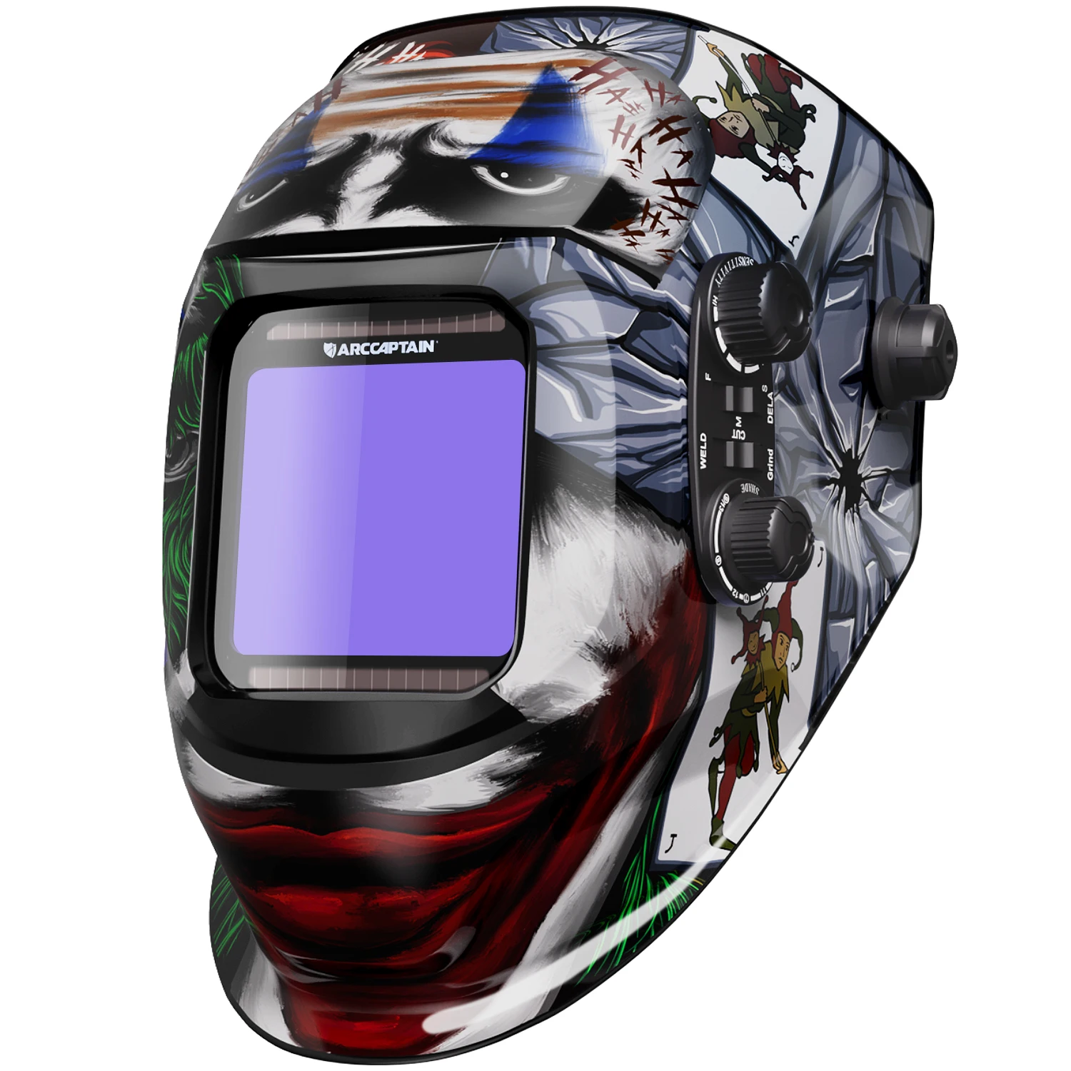 Casque de soudage ARCCAPTAIN MIG MAG TIG à obscurcissement automatique, masque de soudage 100 x 93 mm, grande vue, couleur réelle, nuance large 4/9-13