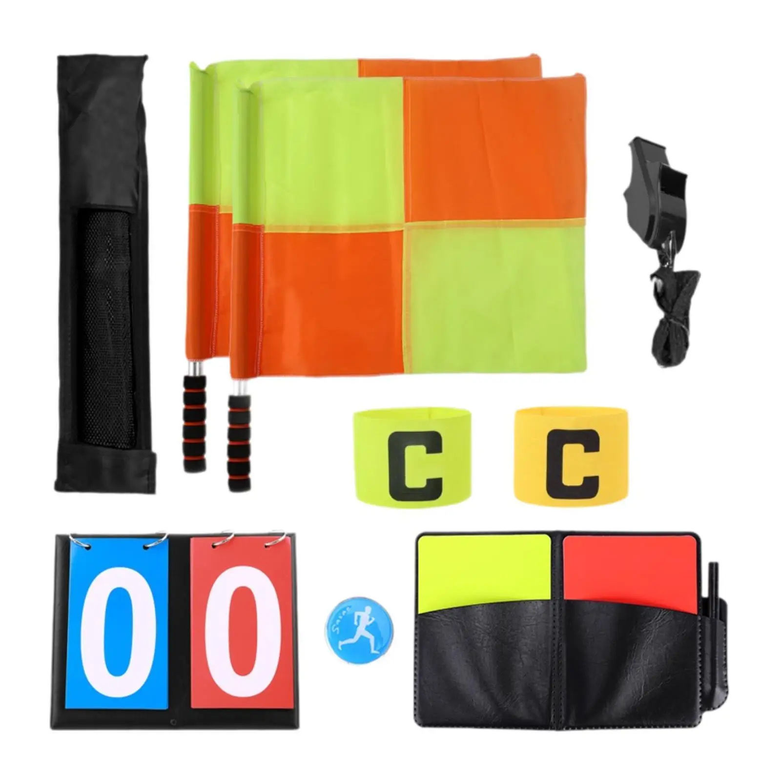 

Soccer Referee Kit Portable Soccer Ref Flag for Football Soccer Games