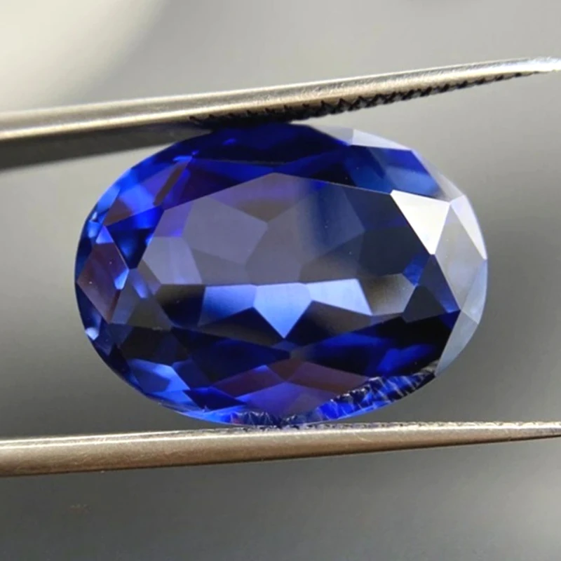 

1PC 0.5-5.0 CARAT Blue Oval Artificial Stones, Ideal for Jewelry Making and Creative Accessories, Great for Unique Gifts.