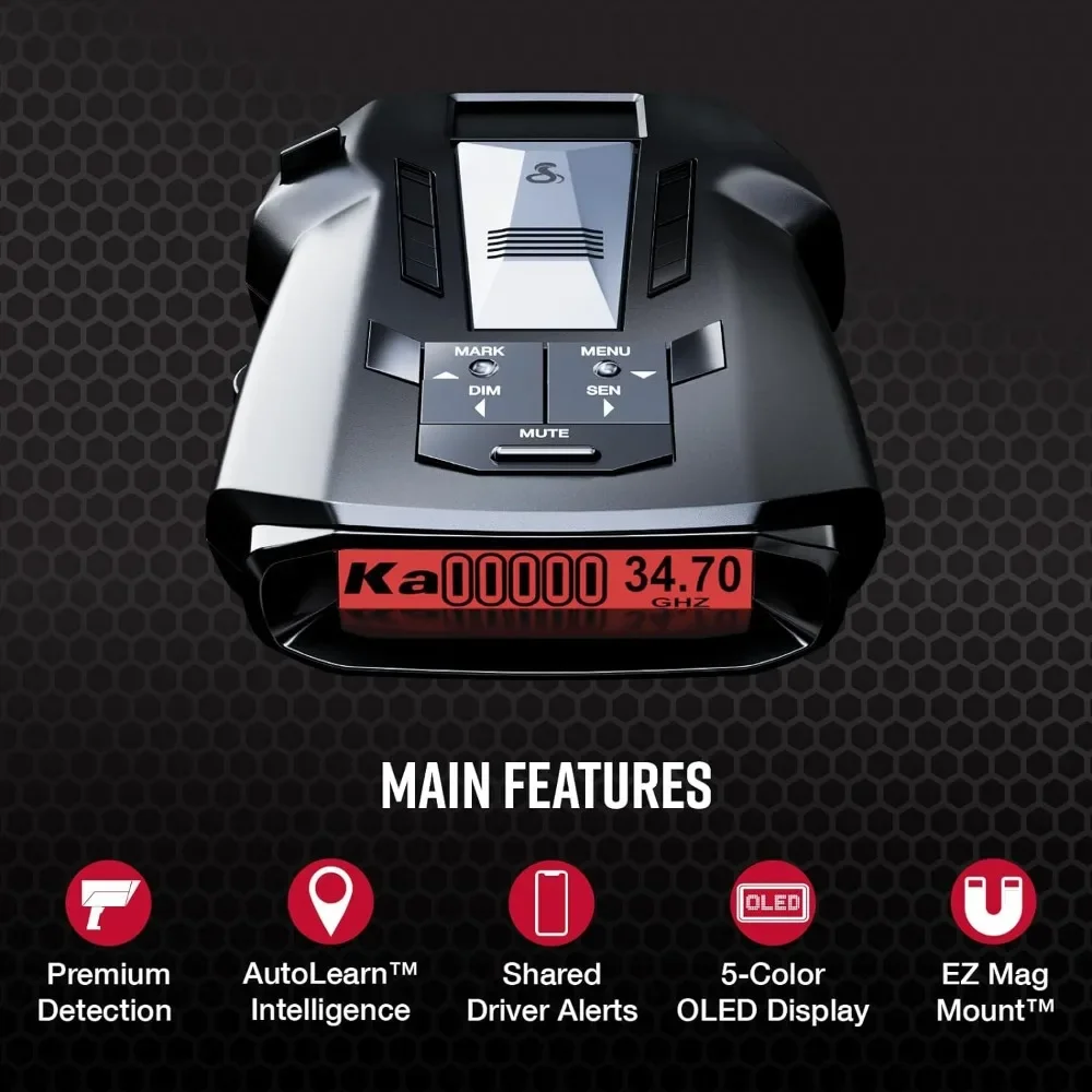 Cobra RAD 700i Laser Radar Detector: AutoLearn Intelligence and Advanced Filtering Software, Drive Smarter App, Black