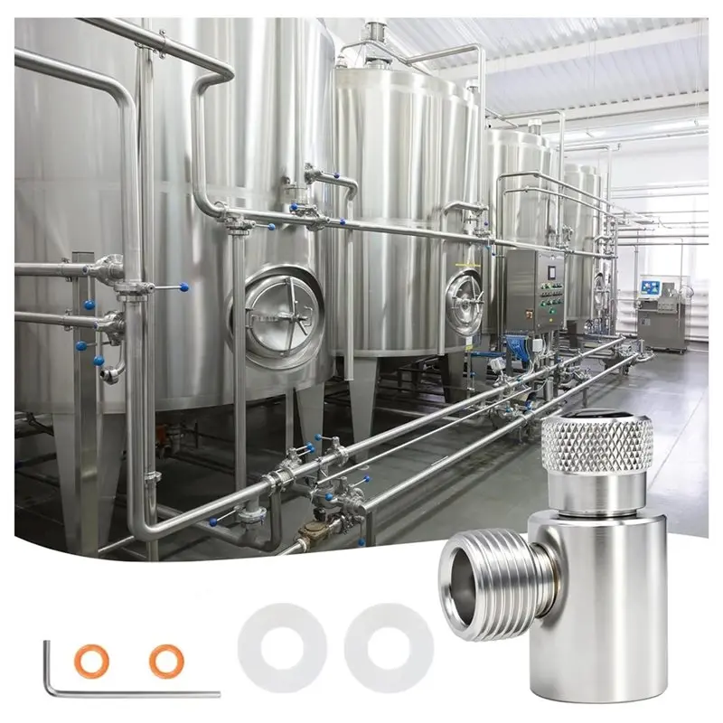 ABLK CO2 Cylinder Adapter For Soda Makers, DIY Beer Keg Regulator(TR21.4 To W21.8), TR21.4 To W21.8 Brass Trapezoidal Thread