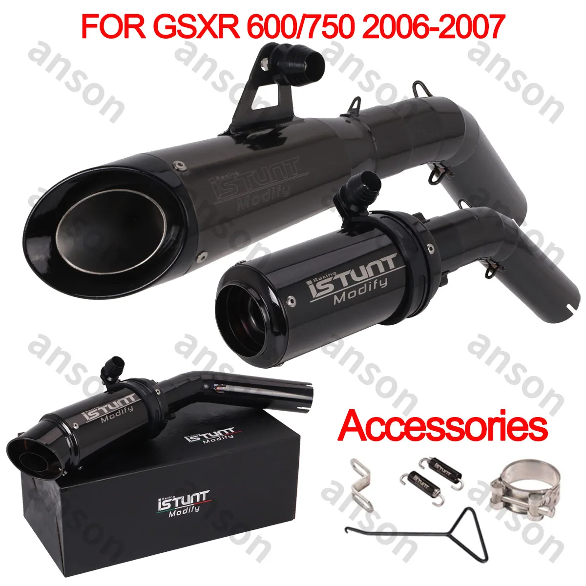 

Full Motorcycle Exhaust For Suzuki GSXR 600 750 Exhaust Slip on Muffler Midpipe System Header with DB Killer 2006-2007