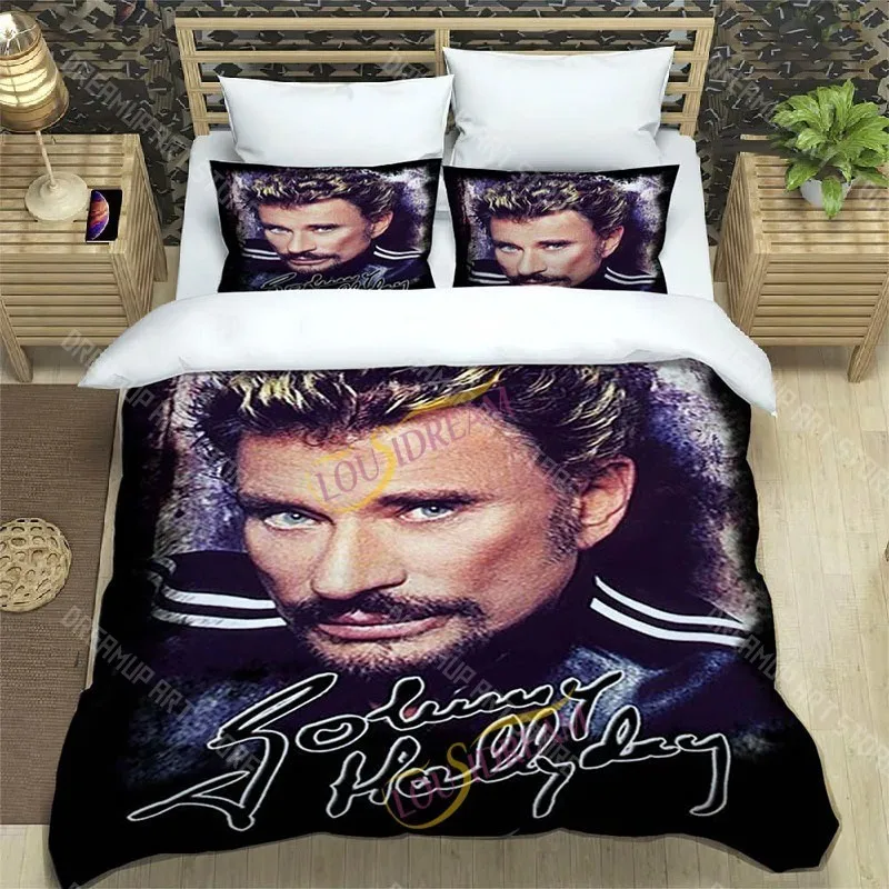 3D Print Johnny Hallyday Rock Singer Bedding Set for Boys Girls Duvet Cover Pillowcase Twin Queen King Full Single Double Sizes
