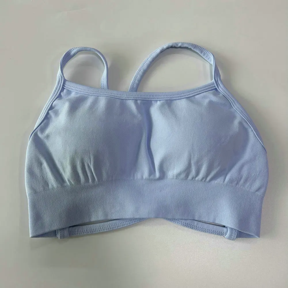 Pericic Damen Nahtloser Yoga-BH Rückenfreier Sport-BH Gepolstertes Sexy Top Kreuzrücken Gym Crop Top Fitness Sportunterwäsche – Detail 6