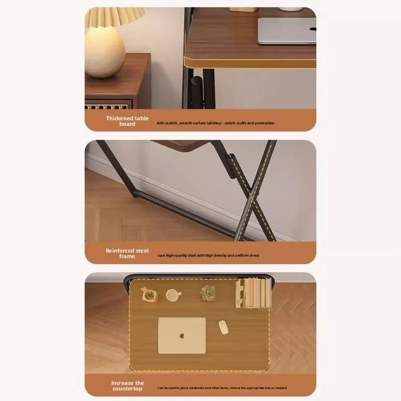 Foldable desk Free installation Computer desk Student home writing table Bedroom bedside small table Simple desk