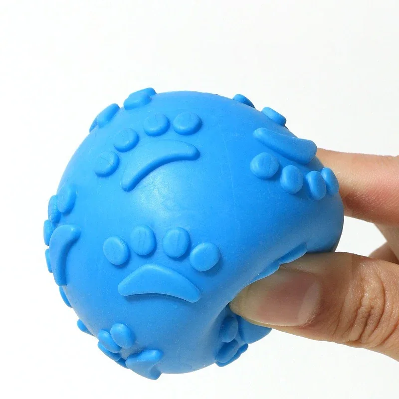 Pet Dog Chew Toy Squeaky Ball Dog Textured Latex Hand Touch Ball Indestructible Outdoor Dogs Accessories Dog Bite Resistant Toy