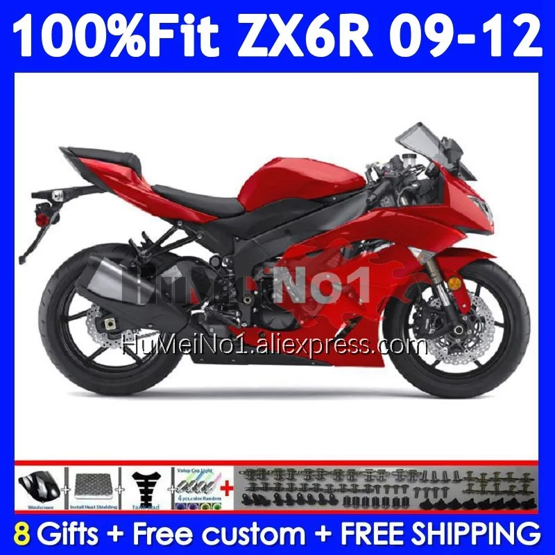 OEM Kit For KAWASAKI NINJA ZX636 ZX 6R 636 ZX600 208No.106 ZX-6R ZX6R 09 10 11 12 Metal Red ZX-636 2009 2010 2011 2012 Fairing