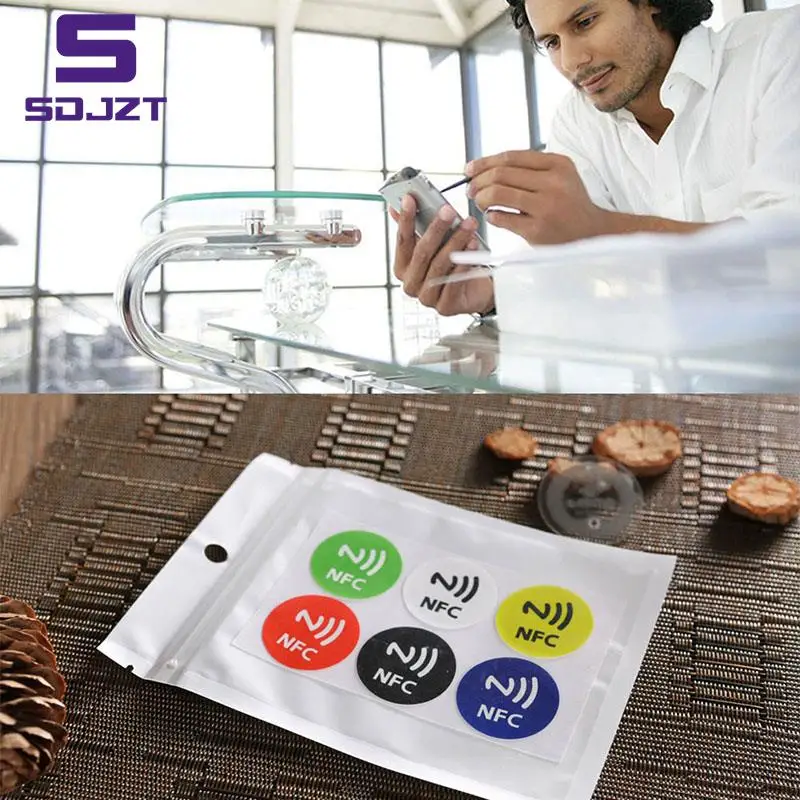 Waterproof PET Material NFC Stickers Smart Adhesive Ntag213 Tags 13.56MHz NTAG203 Adhesive Label NXP Support Android