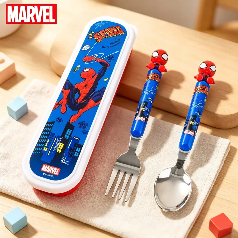 In Stock Spider-Man Cutlery Set Spoon Fork Tableware Stainless Steel Dining Utensils Character Gift For Fans Birthday Holiday