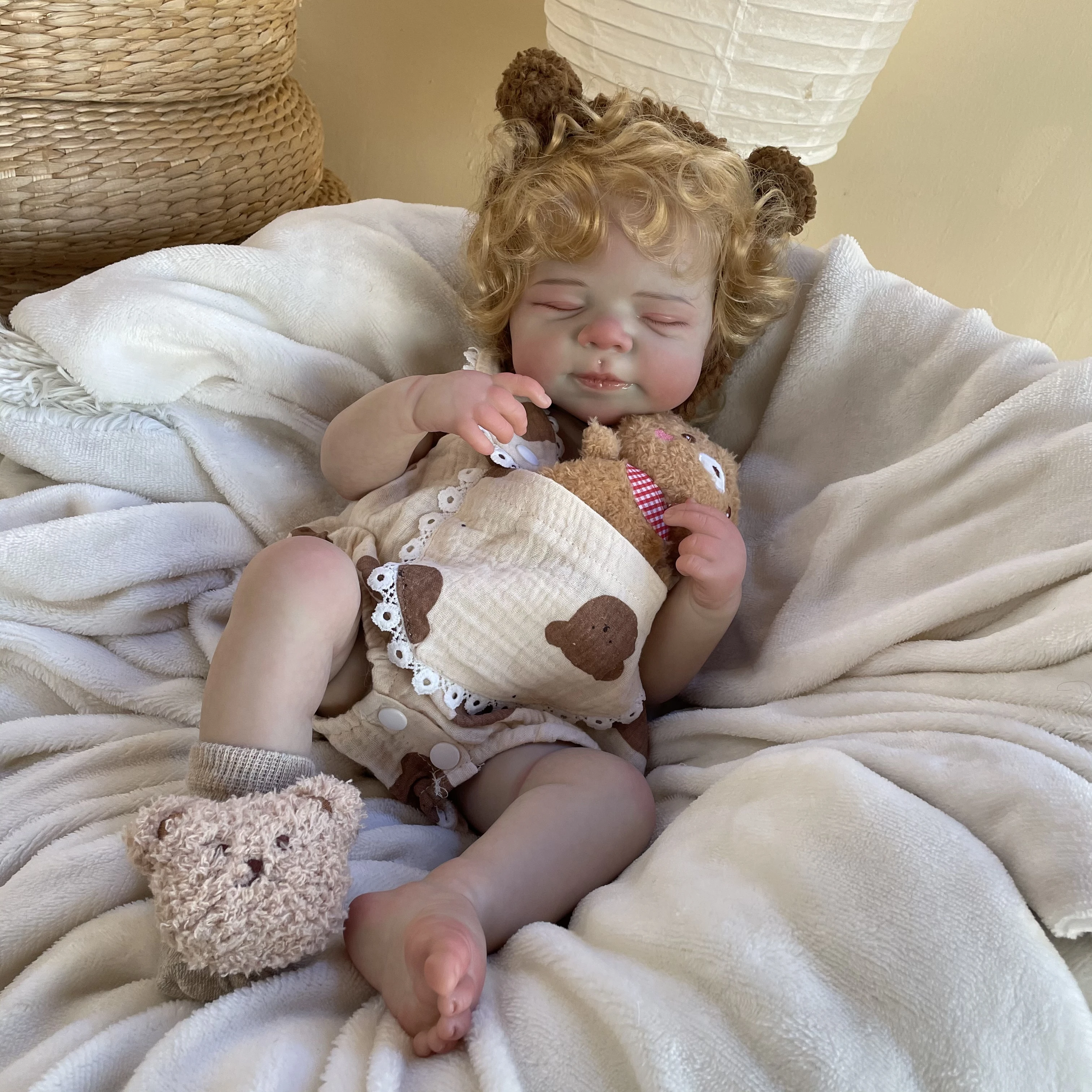 45CM Finished Pascale Bebe Reborn Dolls Whole Silicone Vinyl Doll Painted Newborn Baby Dolls For Kid's X'mas Gift Muñecas Reborn