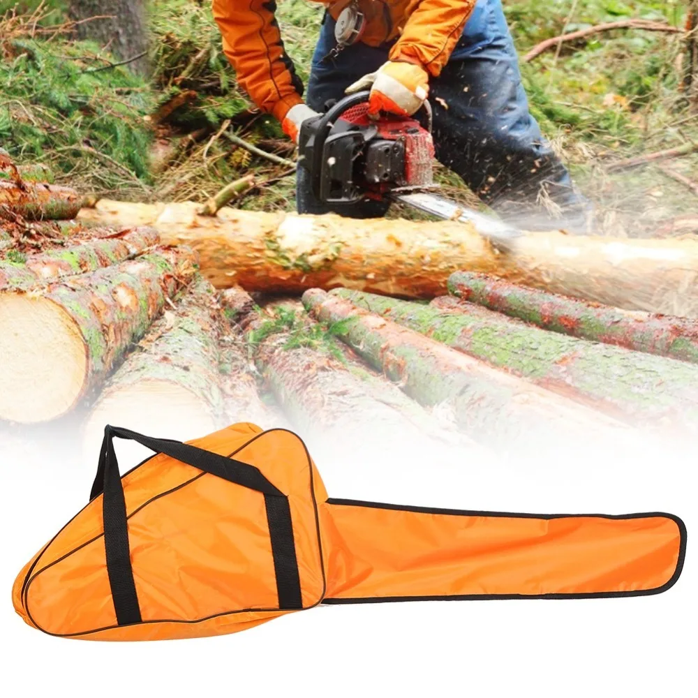 Waterproof Oxford Fabric Chainsaw Carrying Bag Shoulder Strap Handle Chain Saw Protective Holder Long Zipper Design