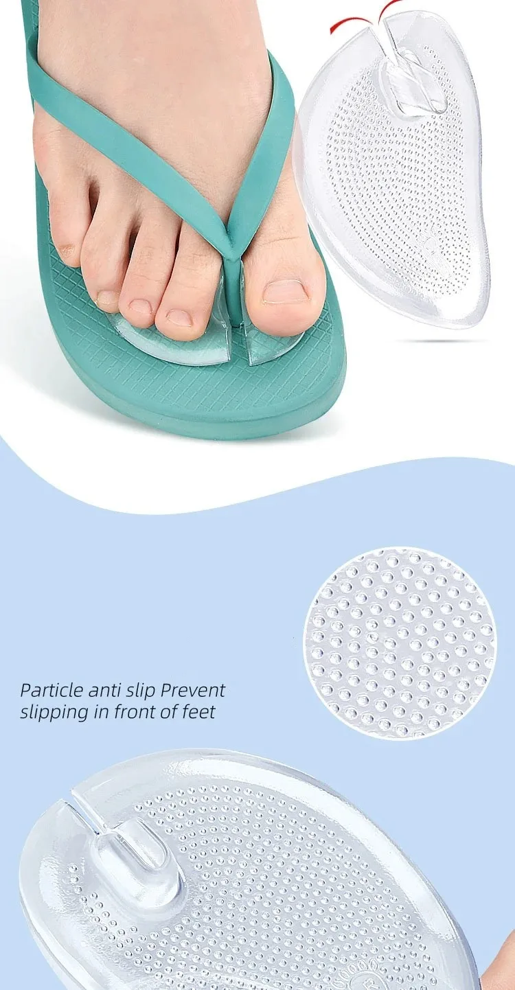 Silikon-Slipper-Sandalen-Vorfußpolster, Flip-Flop-Polster, Clip-Fußpolster, GEL-Schuheinlagen, Fußpflege-Massagepartikel, rutschfeste Kissen – Detail 5