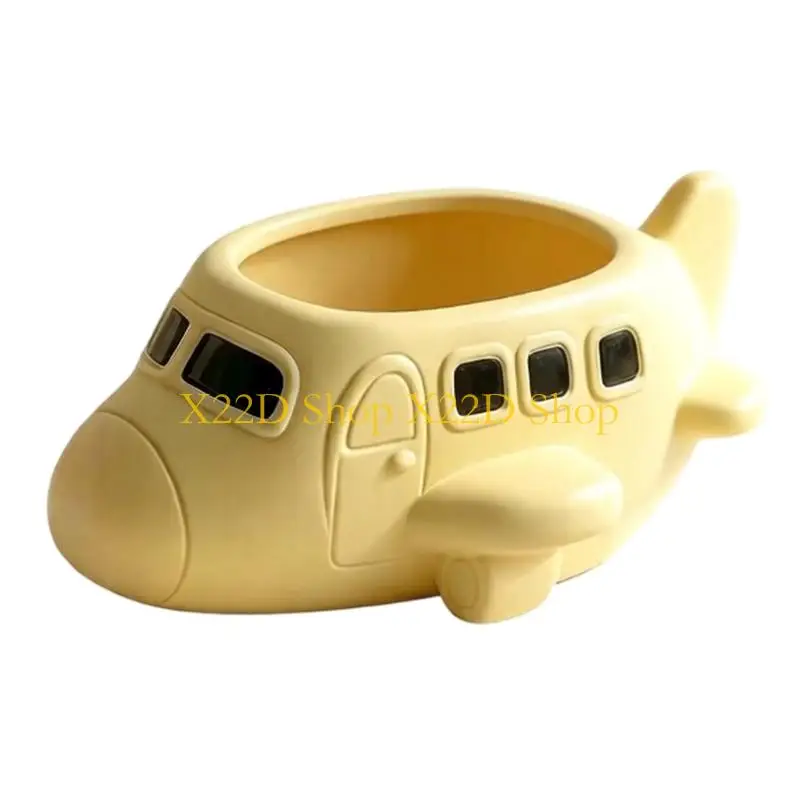 X22D Unique Airplanes Flower Pot Resin Casting Planter Pot Molds For Plant With Water Storage Function And Ventilation