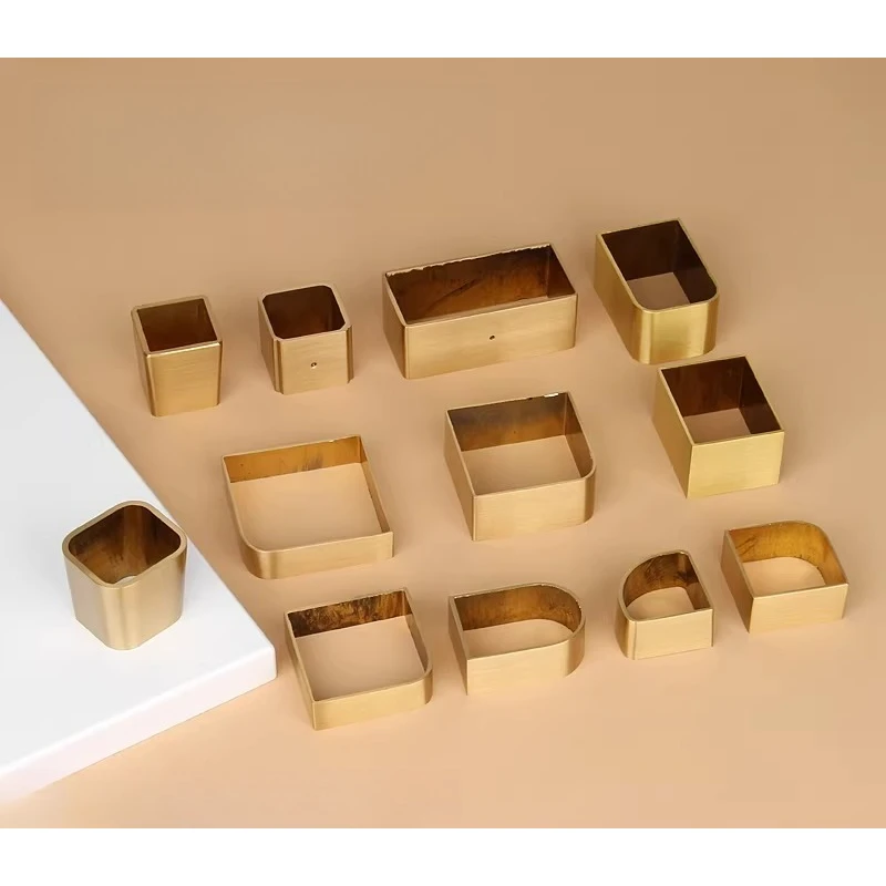 4-個純銅中国風家具銅製フットカバー不規則な長方形の椅子ダイニングテーブルソファハードウェアアクセサリー