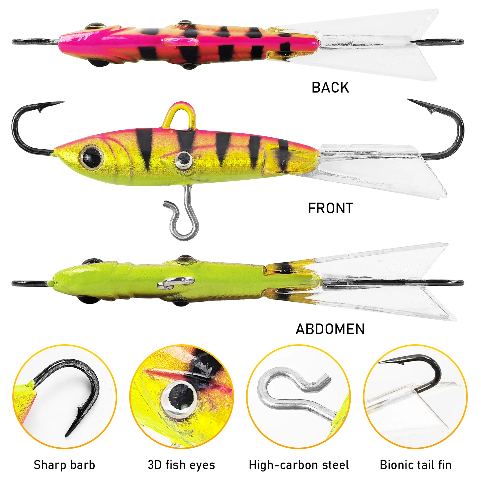 Kit de pesca en hielo Free Fisher: anzuelos con cabeza y vibración - imagen 2