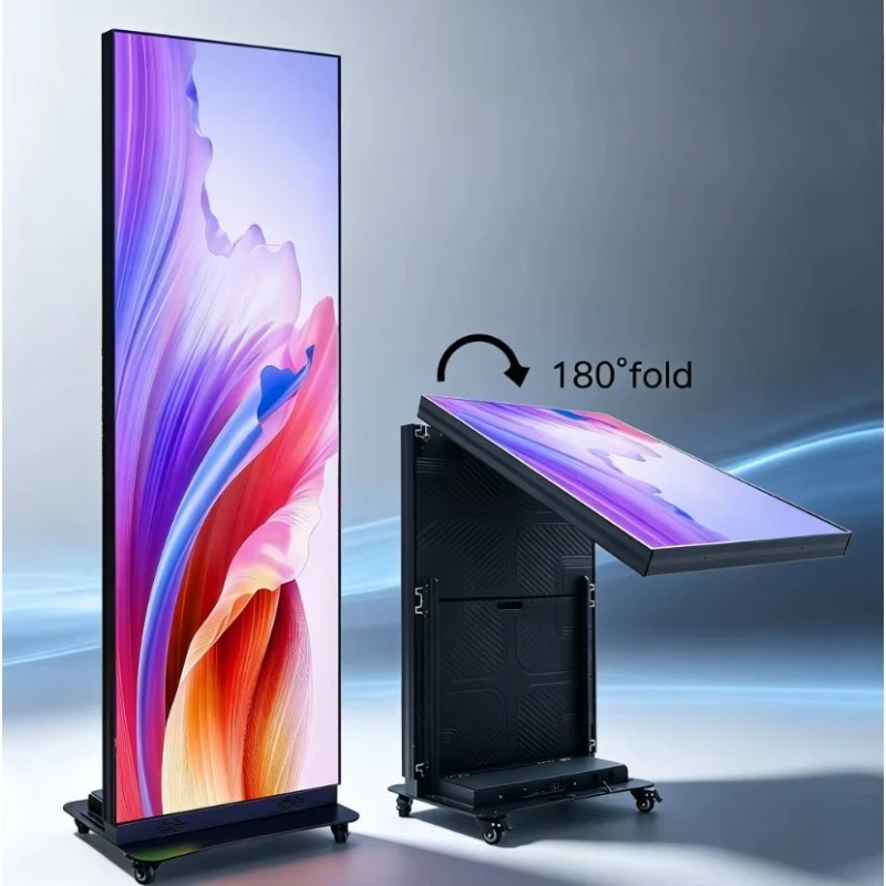 640*1920mm 960*1920mm  Resolution  Built-In Smart Foldable Led Poster Displays Advertising Screen