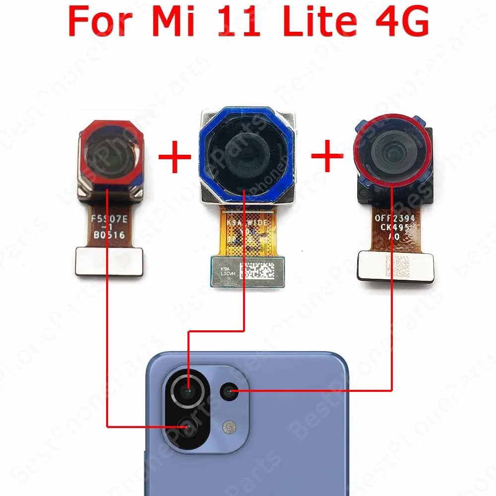 Rear Back Camera For Xiaomi Mi 11 Lite 5G Mi11 11T Pro Ultra Camera Module Backside View Replacement Spare Parts