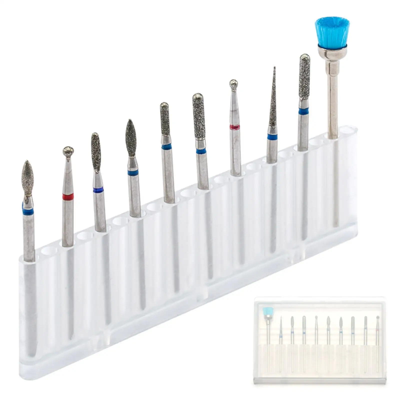 Набор сверл для ногтей, 10 шт., акриловый гель для ногтей, педикюр, пилочка для ногтей, салон