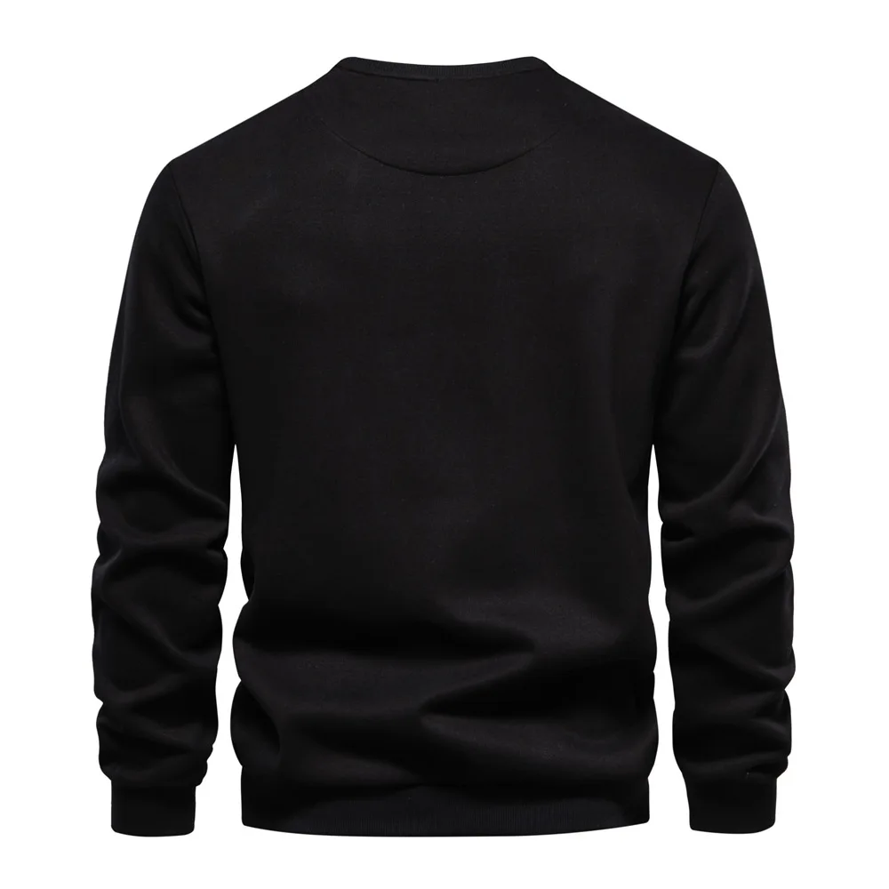 Autumn Solid Crew Neck Long Sleeve Sweatshirt Men's Loose Casual Streetwear