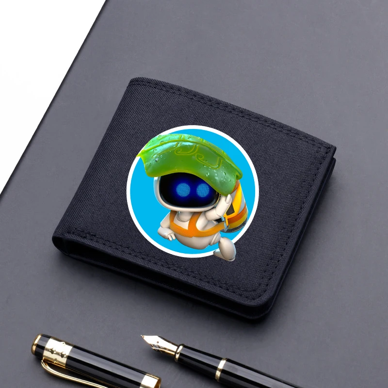 Astro Bot Wallets Cartoon Game Figure Printed Square Coin Purses Multi-purpose Wallet Folded Card Holder Boys Christmas Gifts