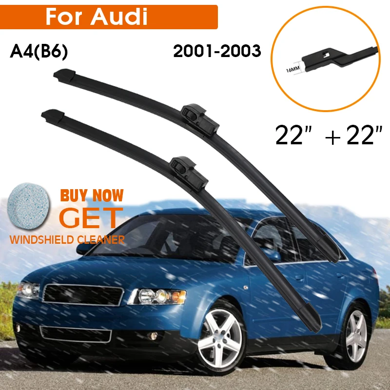 Car Wiper Blade For Audi A4(B6) 2001-2003 Windshield Rubber Silicon Refill Front Window Wiper 22\