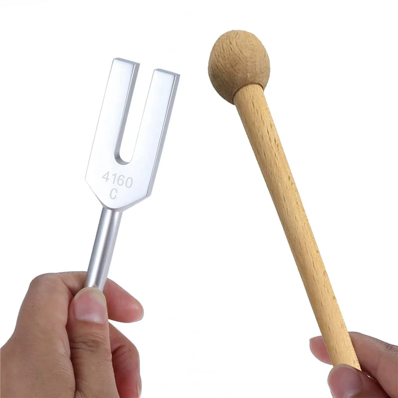 HOES-18X Tuning Forks Set 4096 Hz 4160 Hz 4225 Hz Tuning Forks Set Tuning Fork With Wooden Hammers And Cloth Bag Style 2